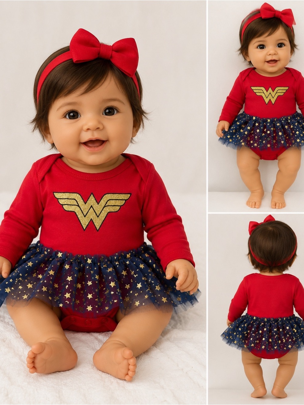 Baby Girls Wonder Woman Tutu Bodysuit Costume 3–6 Months New With Tags